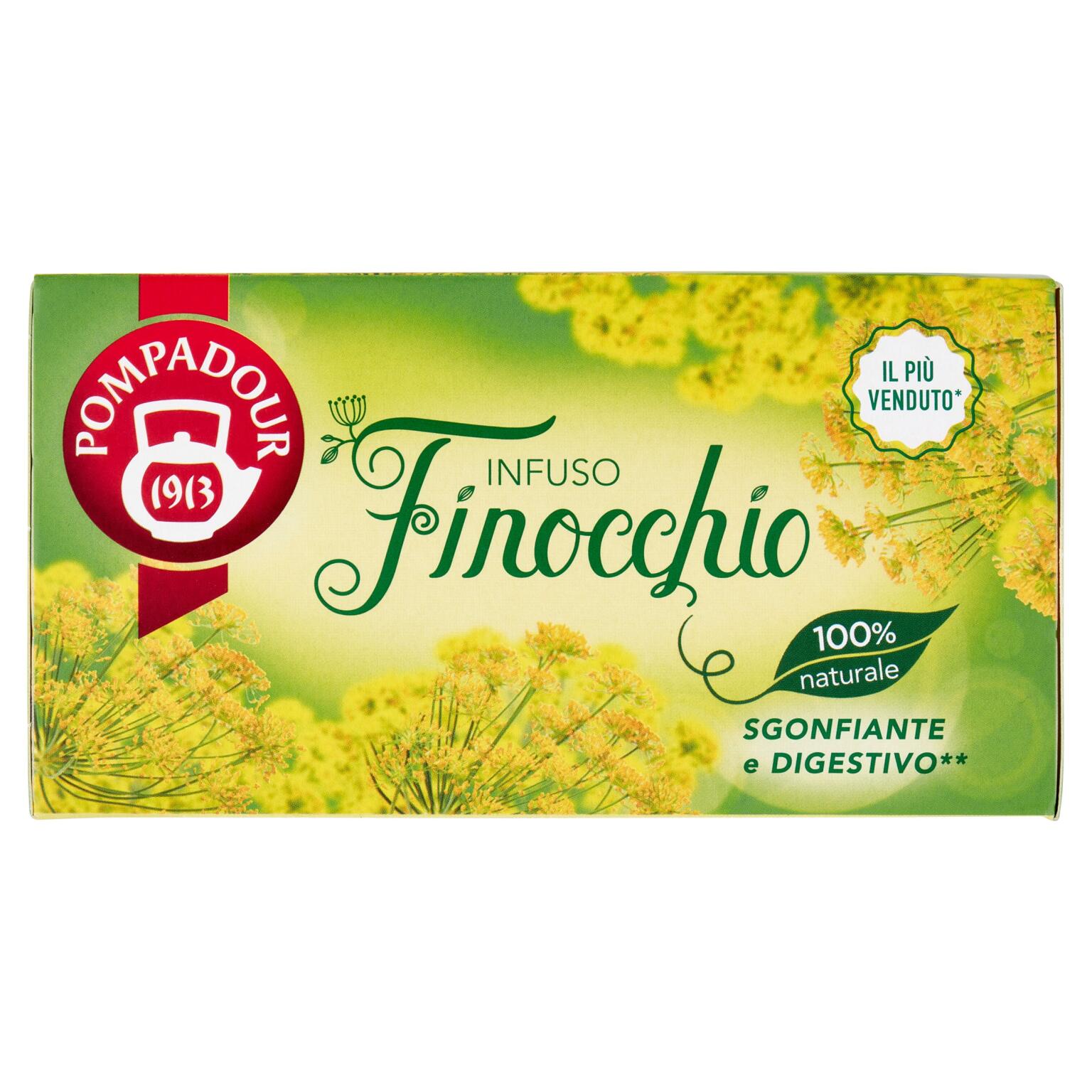 Infuso al finocchio aromatico e digestivo 20 filtri Pompadour