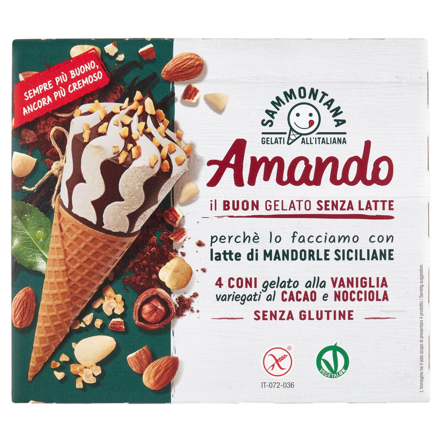 Conf.4Coni Amando Vaniglia Cacao 300g Sammontana