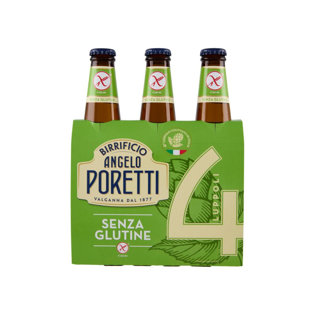 Birra Angelo Poretti senza glutine cl33x3 bottiglia