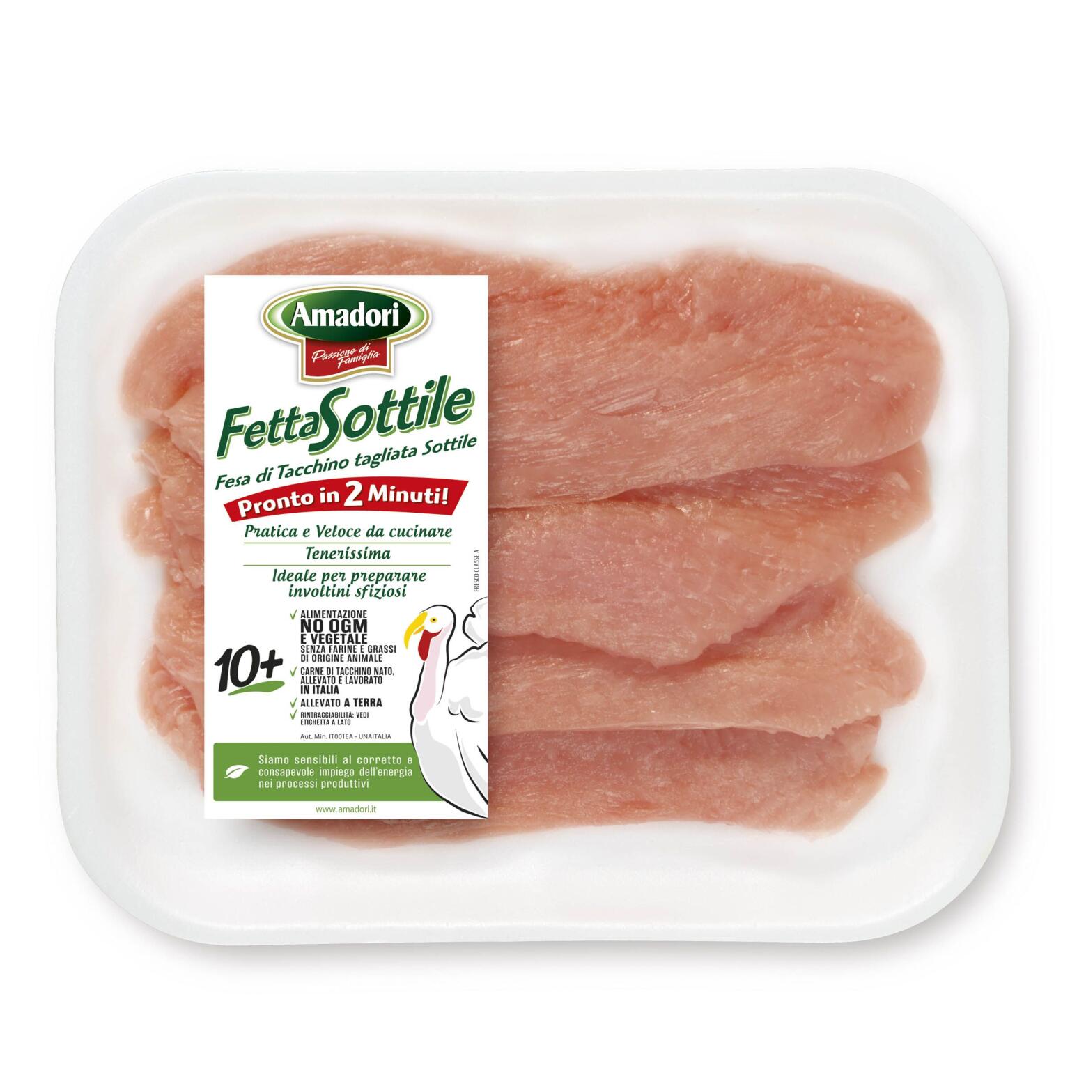 Fesa di tacchino a fette sottili 10+ senza uso di antibiotici Amadori