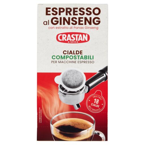 18 Cialde compostabili Caffè e ginseng 126g Crastan