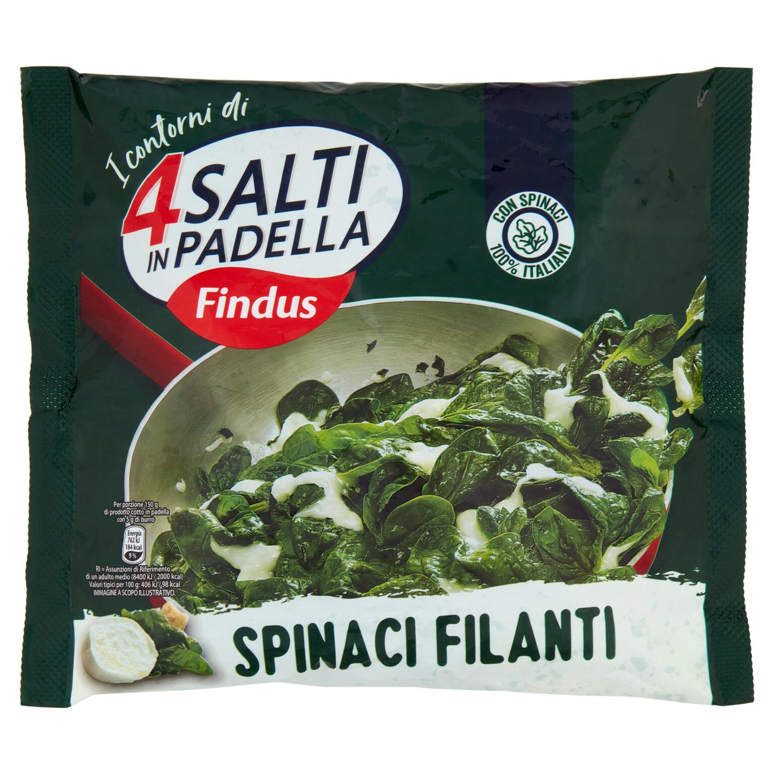 Spinaci filanti 450g Salti in Padella Findus