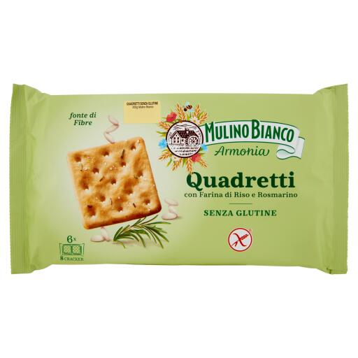 Cracker al riso e rosmarino 6 monoporzioni 200g Mulino Bianco senza glutine