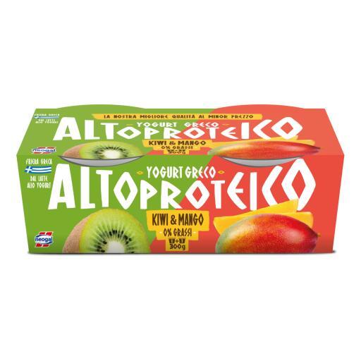 Yogurt Greco altoproteico 0% Mango&Kiwi 2x150g Neogal