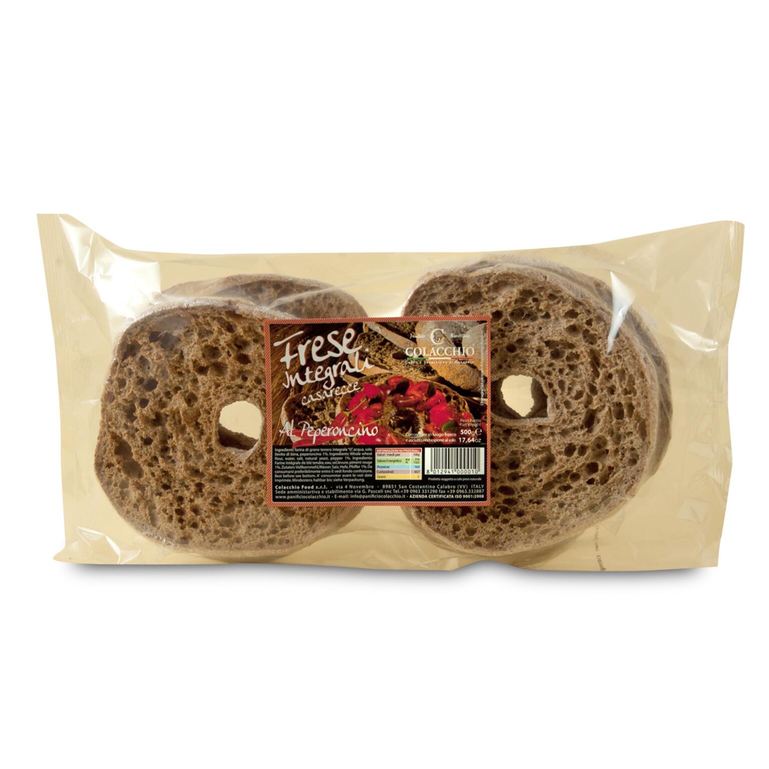 Frese integrali al peperoncino di grano tenero 500g Colacchio