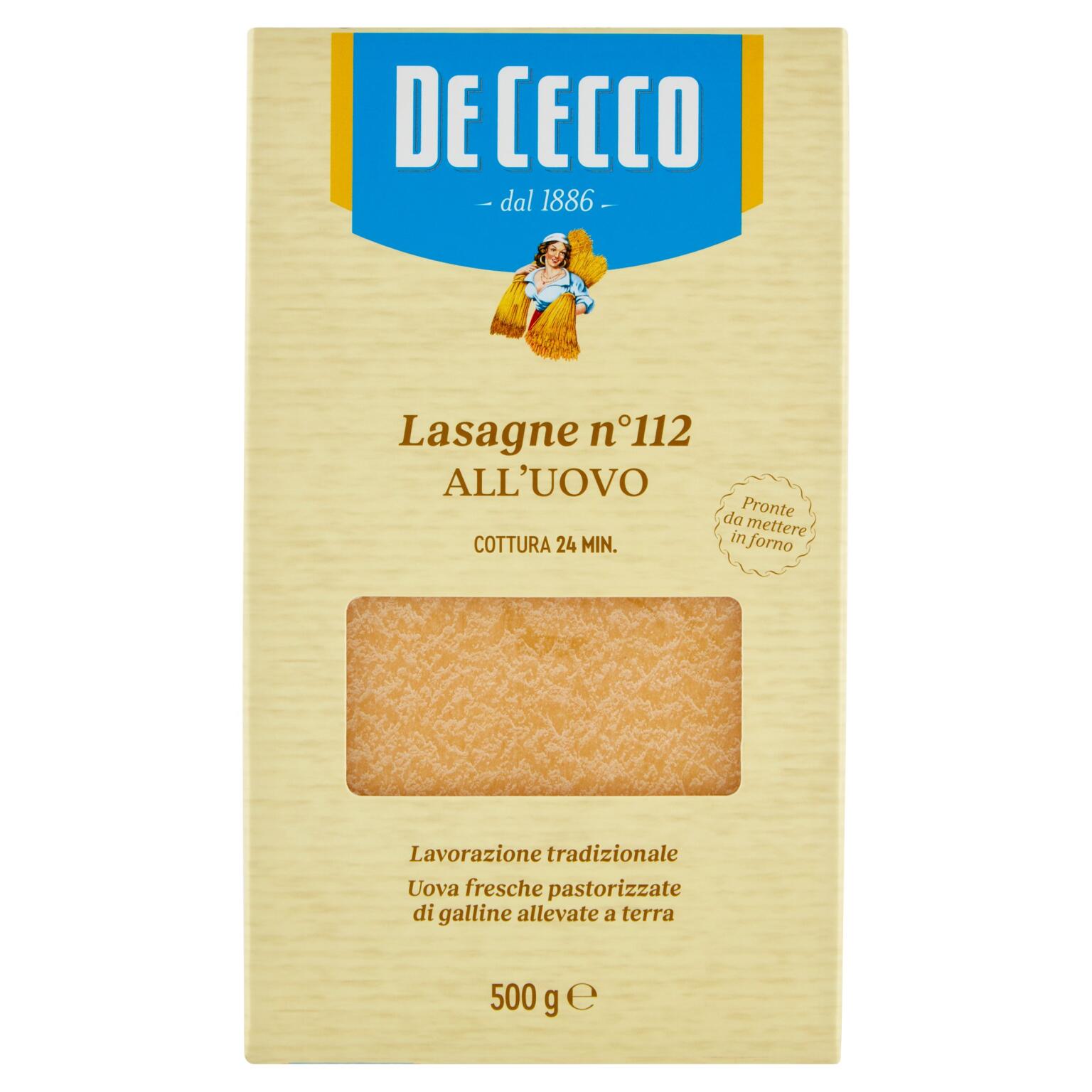 Pasta all'uovo Lasagne 500g De Cecco