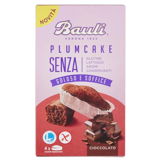 Plumcake cioccolato senza glutine 4 pezzi 132g Bauli
