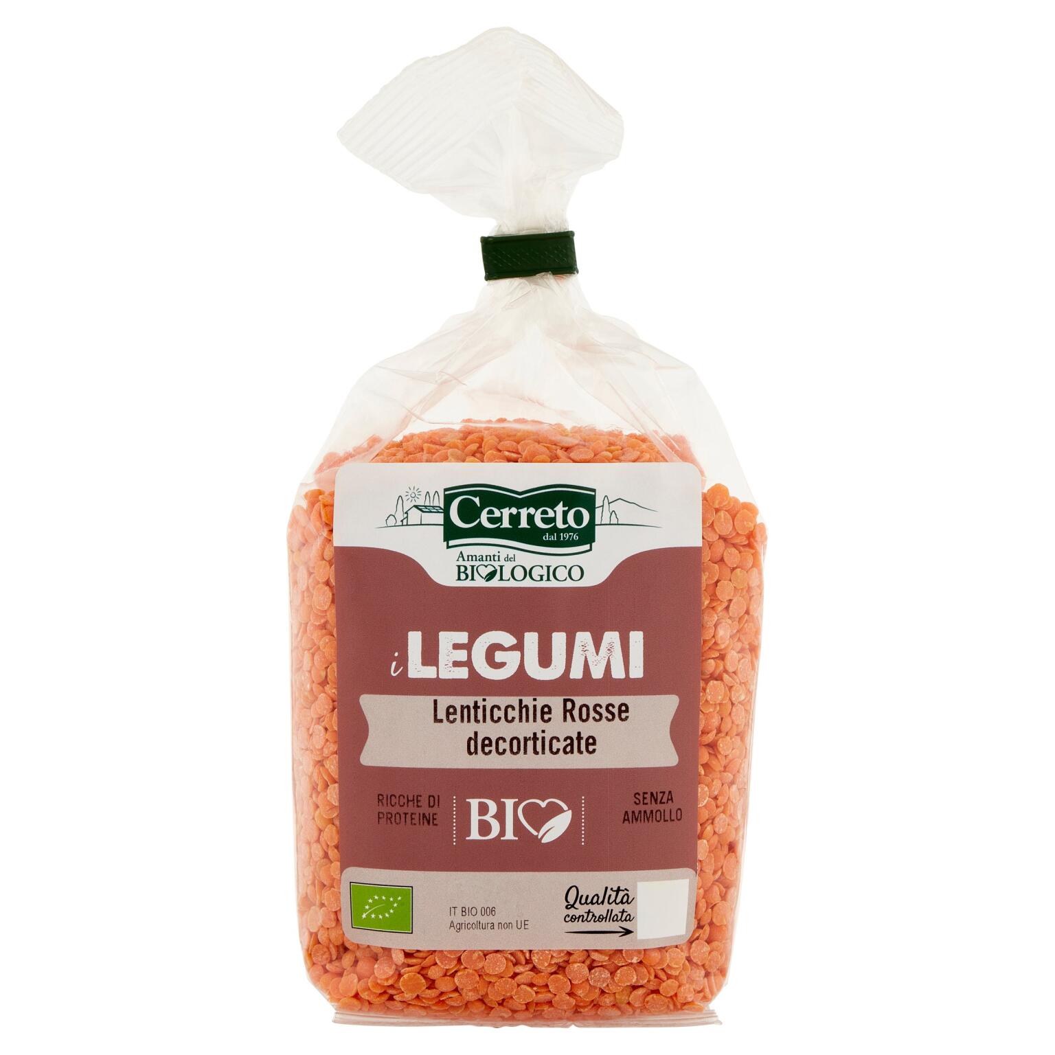 Bio Lenticchie Rosse Decorticate 350g Cerreto