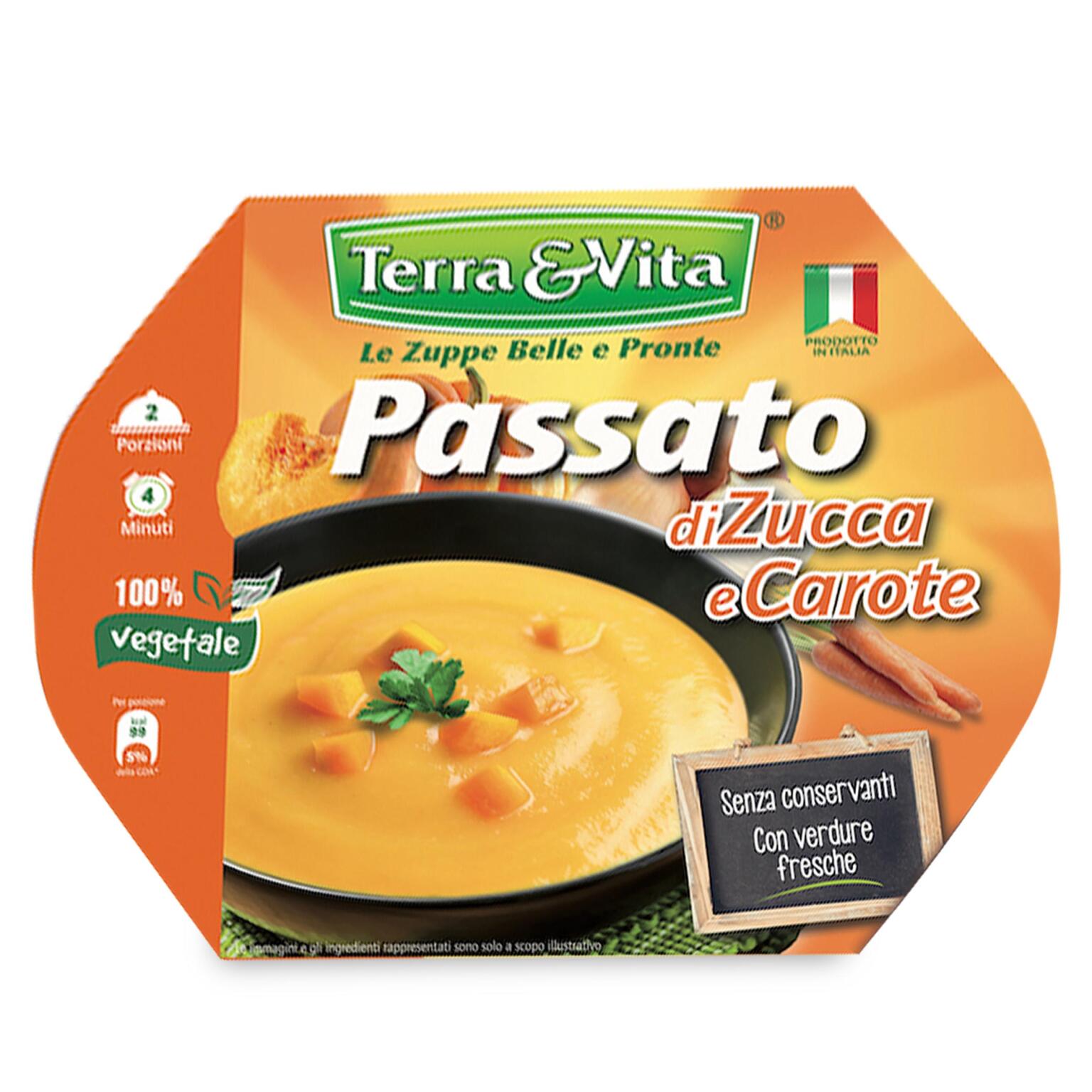 Passato di zucca e carote 620g terra&vita