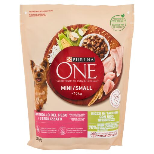 Crocchette mini tacchino e riso 800g One My Dog