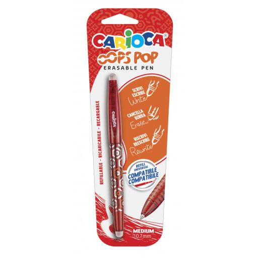 Penna Oops Cancellabile Pop Blister 1 Pezzo Rossa Carioca