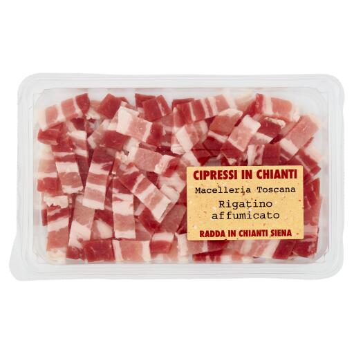 Rigatino affumicato a cubetti 120g Cipressi in Chianti Macelleria Toscana