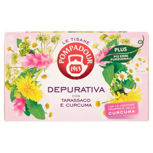 Tisana Depurativa Plus con Tarassaco e Curcuma 18bustine Pompadour