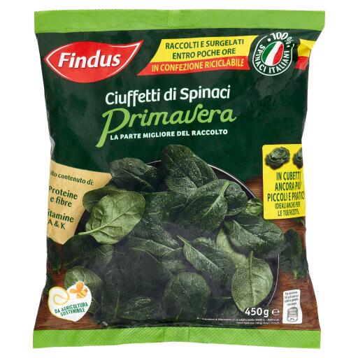 Ciuffetti di Spinaci foglie integre e gustose 450g Findus