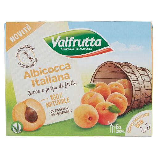Succo e polpa gusto albicocca brick 6x200ml Valfrutta