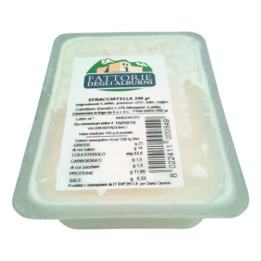 Stracciatella vaschetta 250g Fattorie degli Alburni