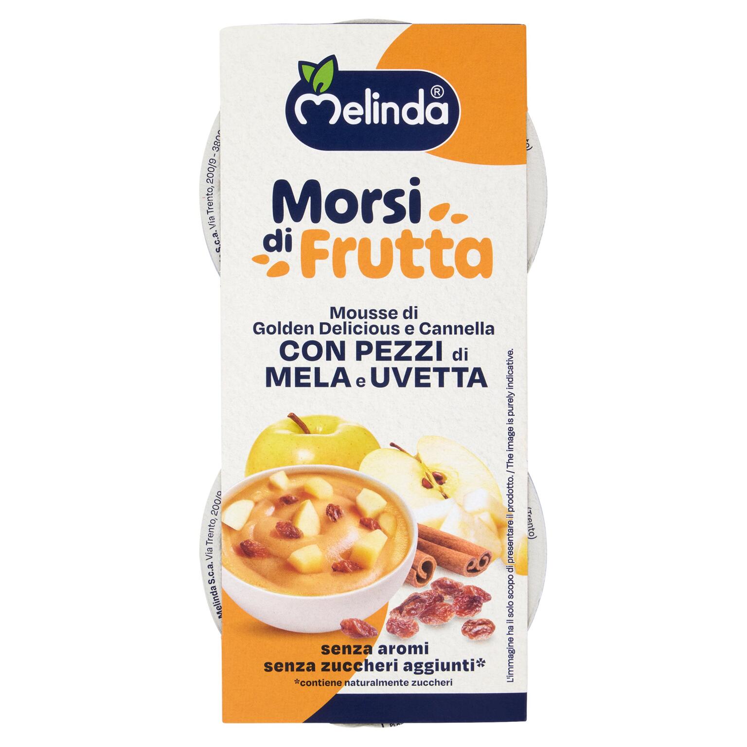 Mordi di frutta mela, uvetta e cannella 2x100g Melinda