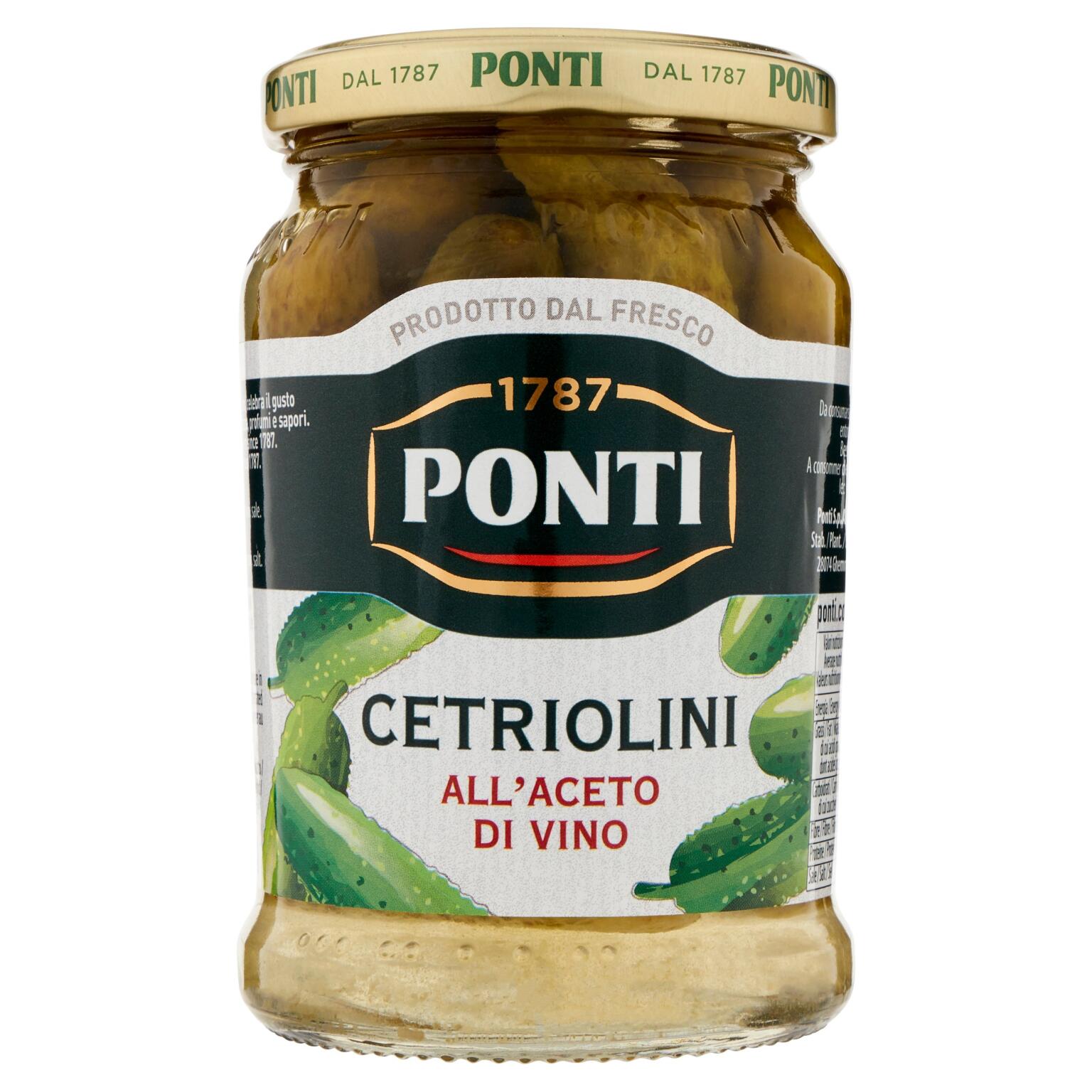 Cetriolini all'aceto di vino 290g Ponti