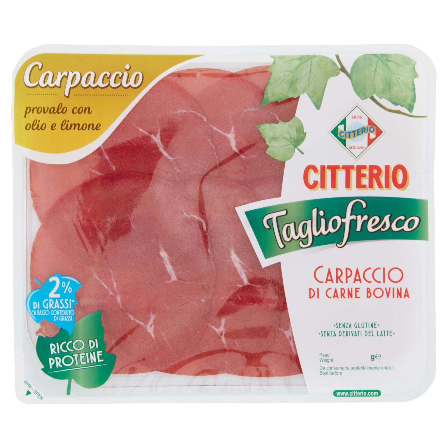 Carpaccio di bovino 90g Tagliofresco Citterio