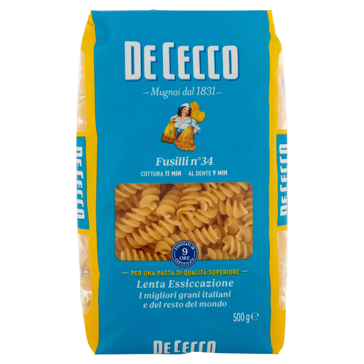 Pasta di semola di grano duro fusilli n°34 500g De Cecco