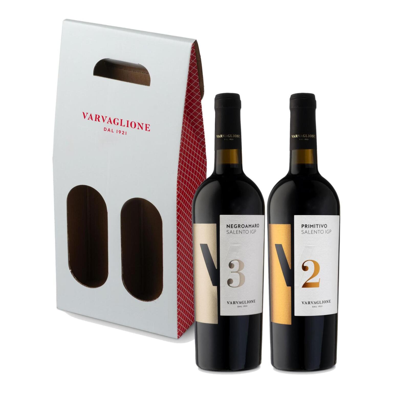 Confezione 2 bottiglie Primitivo Del Salento IGP e Negroamaro del Salento IGP cl.75