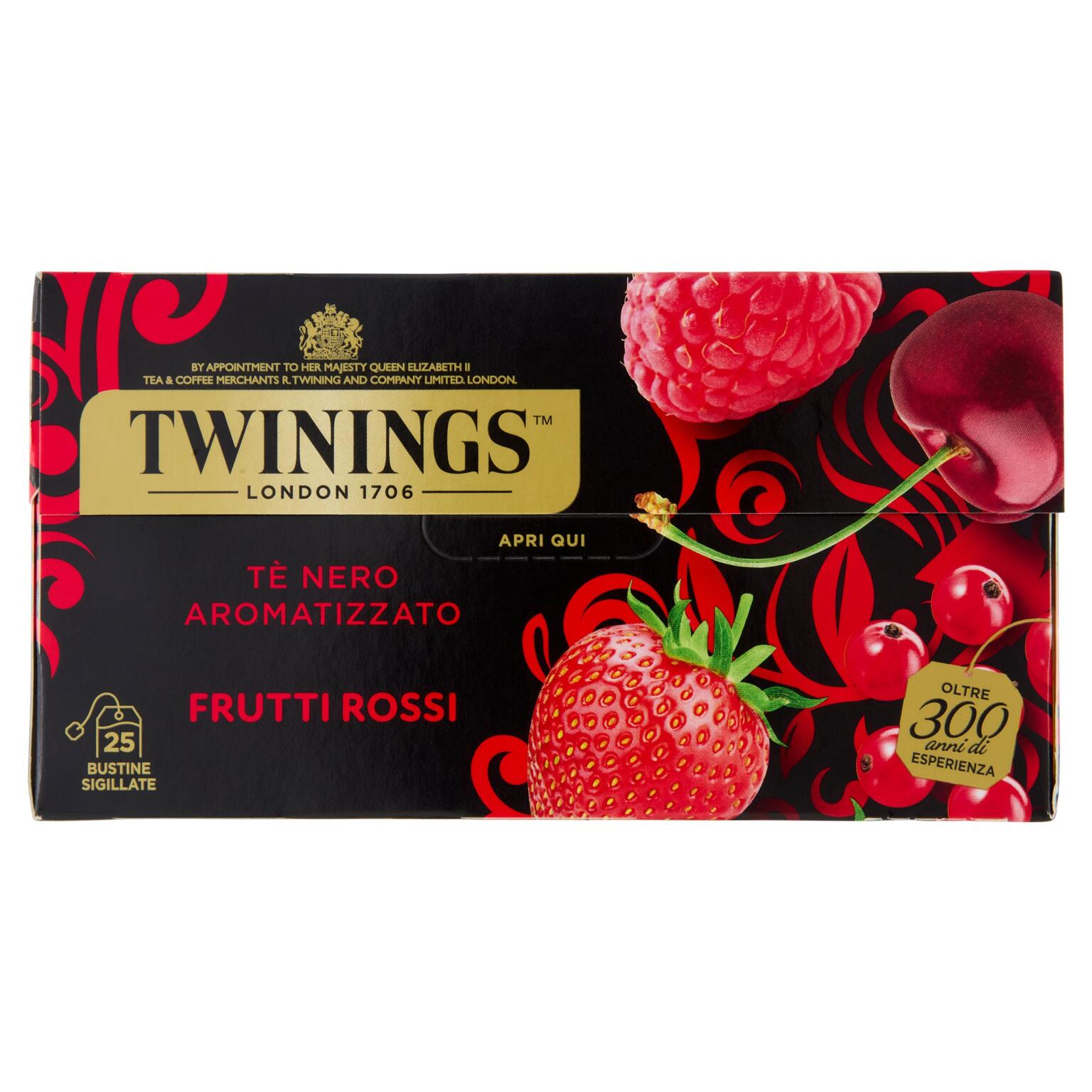 Twinings tè nero aromatizzato ai frutti rossi 25  filtri