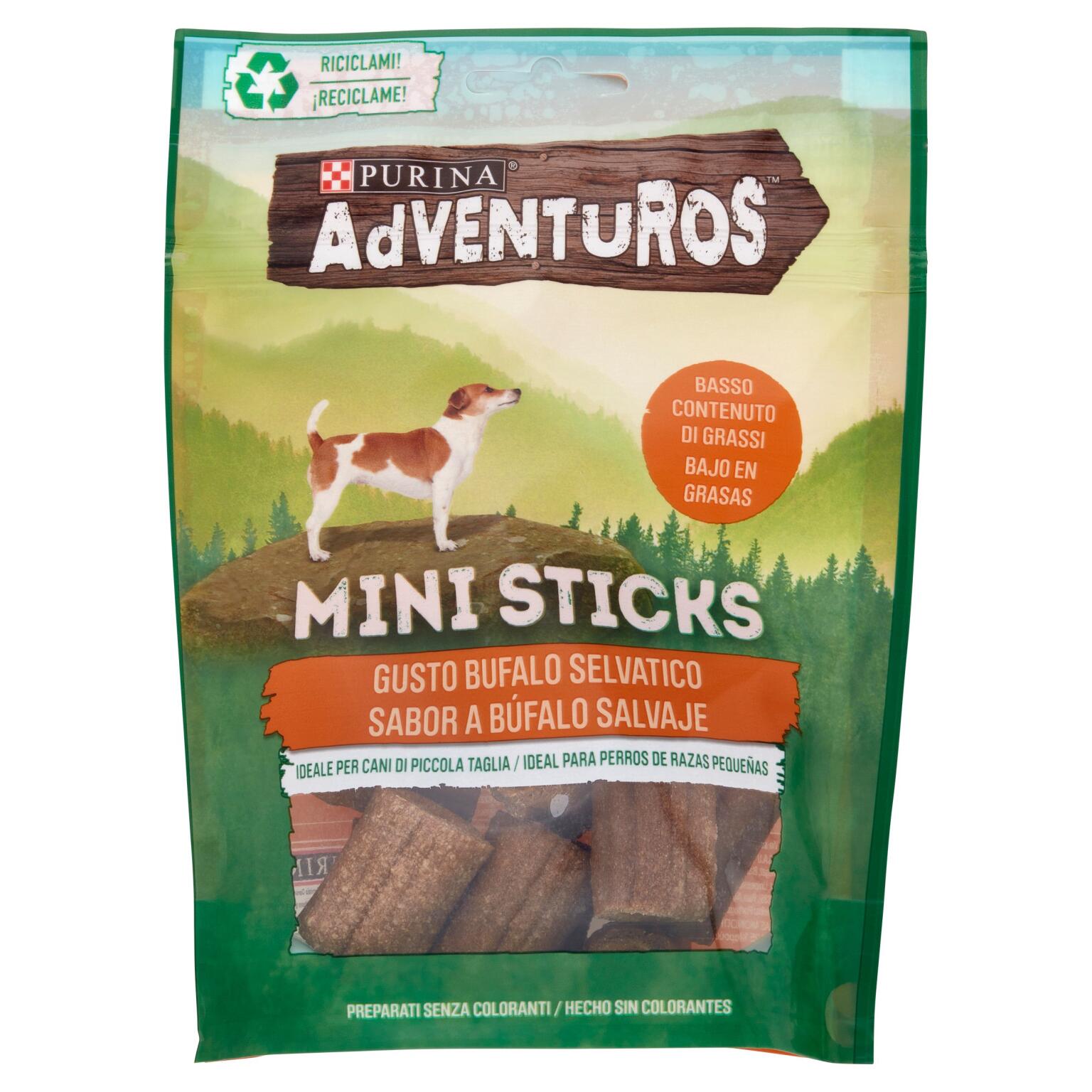 Adventuros Mini Sticks per cane piccolo Bufalo Selvatico 90g