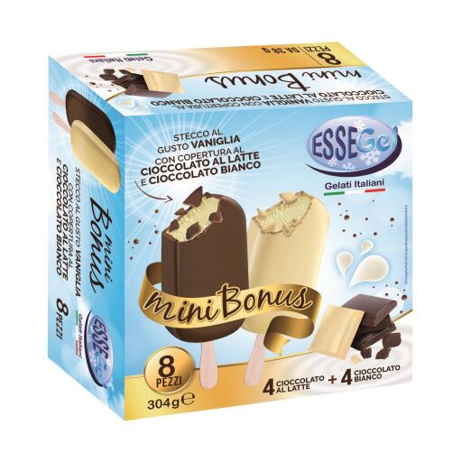 8 Mini Bonus assortiti cioccolato bianco e a latte 375g