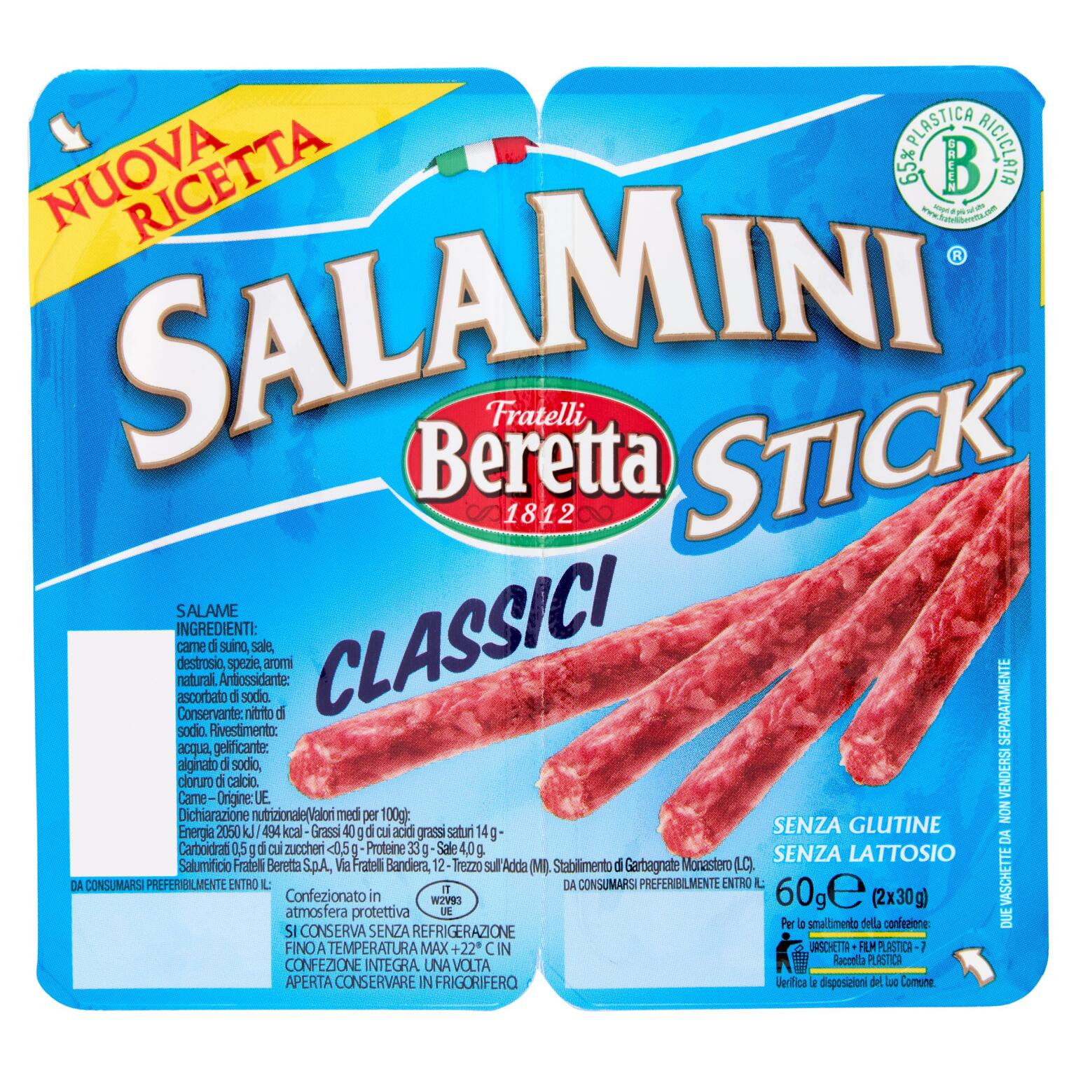 Salamini stick classici 60g Beretta