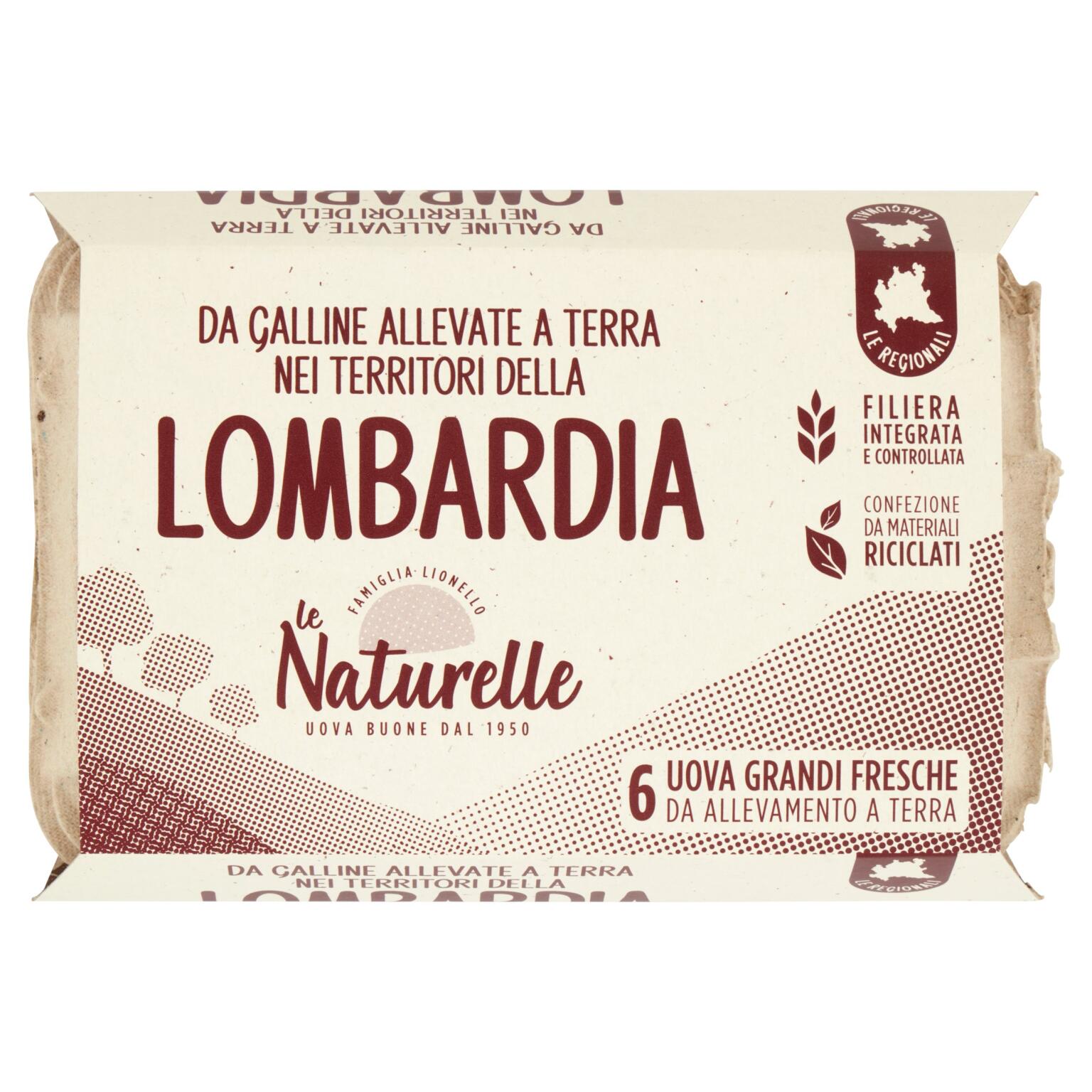 Uova della Lombardia cat.A L da allevamento a terra conf.x6