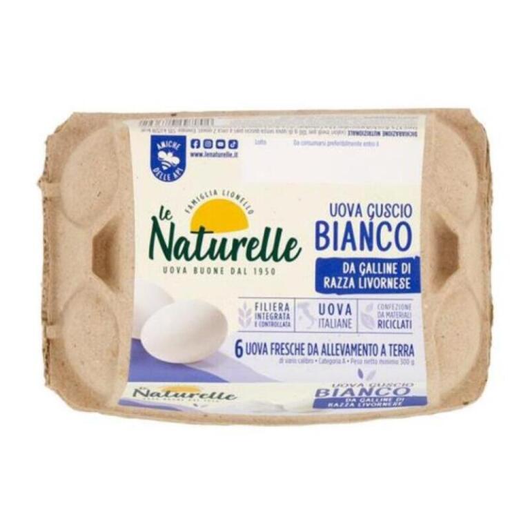 Uova bianche naturelle da allevamento all'aperto cat.A confezione x6