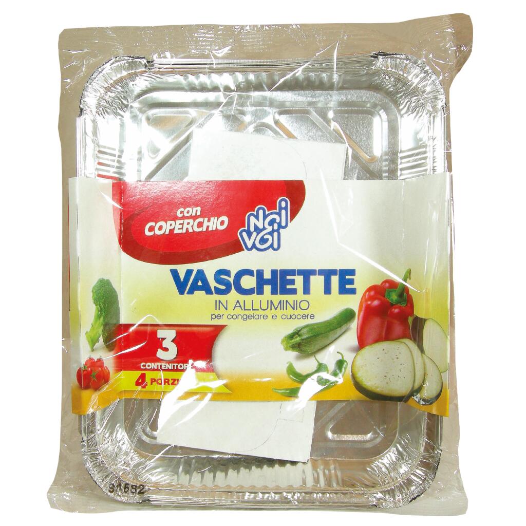 Contenitori con coperchio da quattro porzioni 3 pezzi Noi&Voi