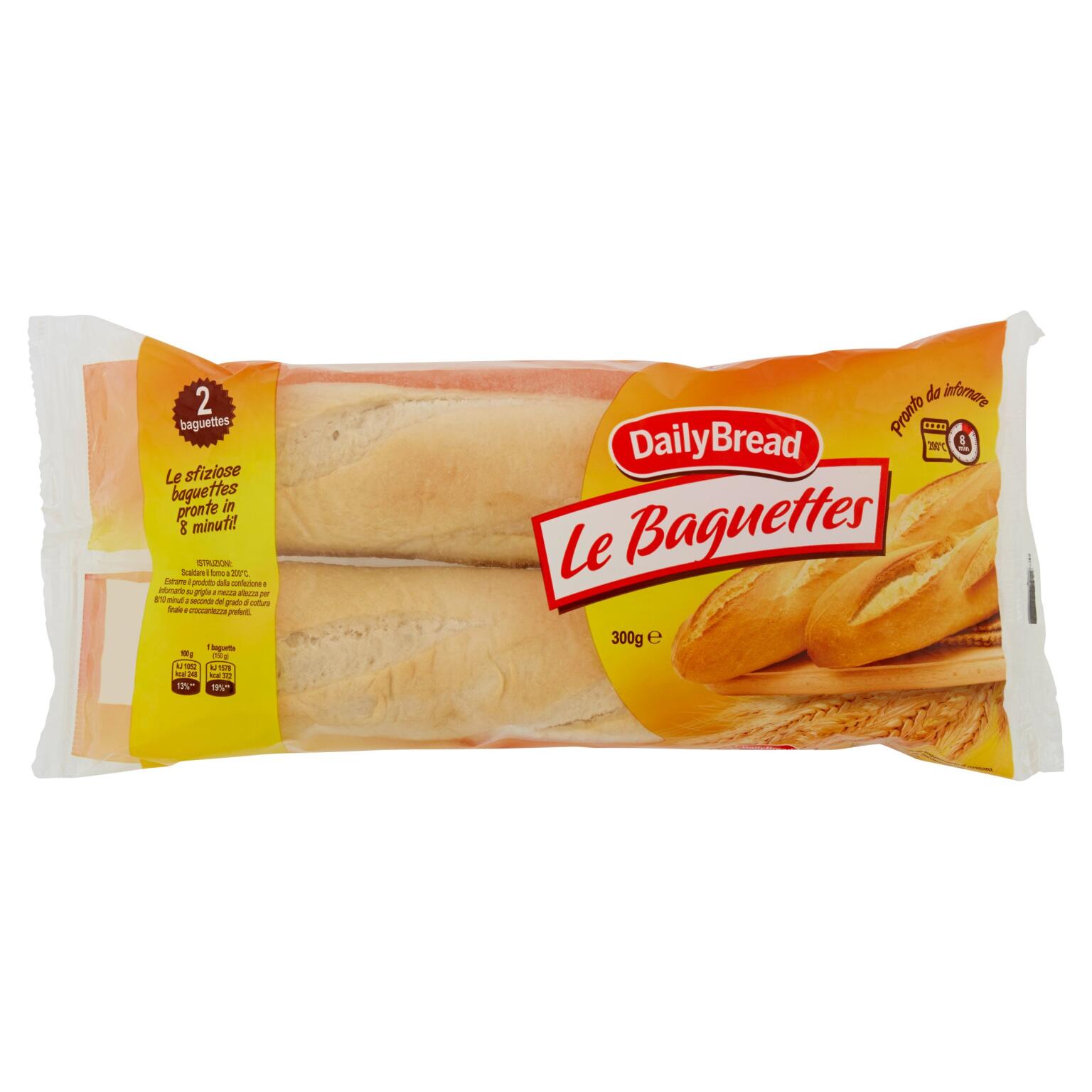 Baguette x2 precotte 300g Daily bread