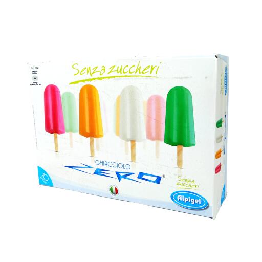 Ghiaccioli confezione da 10pezzi assortiti Zero Zuccheri 650g Alpigel