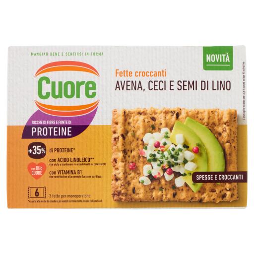 Fette croccanti avena,ceci e semi di lino 240g Cuore