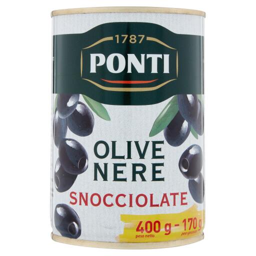 Olive nere denocciolate lattina 400g Ponti
