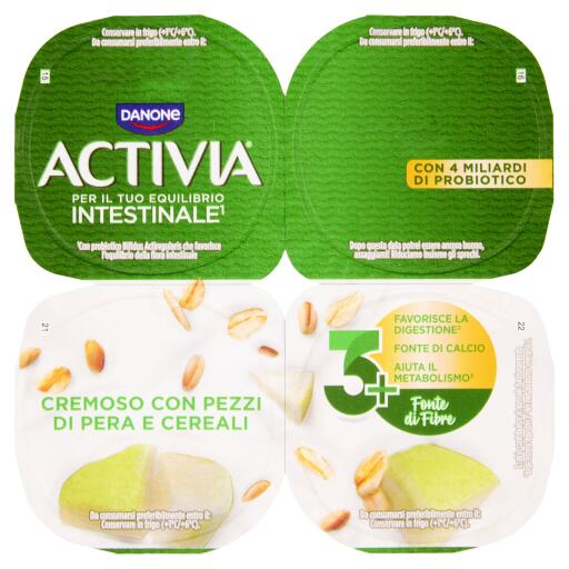 Yogurt Activia pera e cereali 4x125g Danone