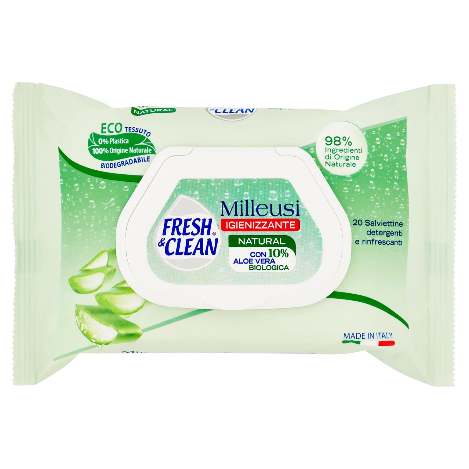 Salviettine milleusi 20 pezzi Fresh&Clean