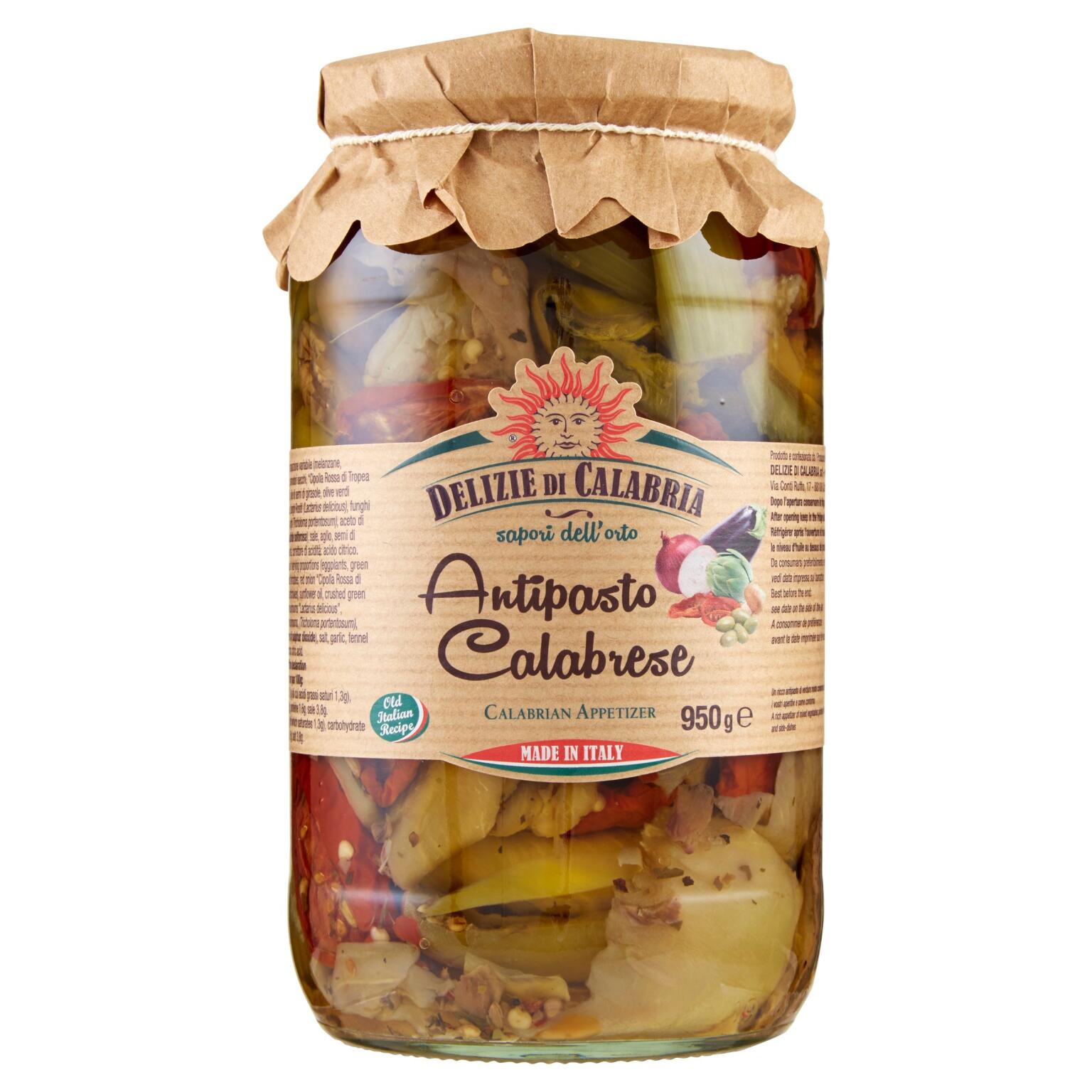 Antipasto Calabrese 950g Delizie di Calabria      in olio di semi di girasole