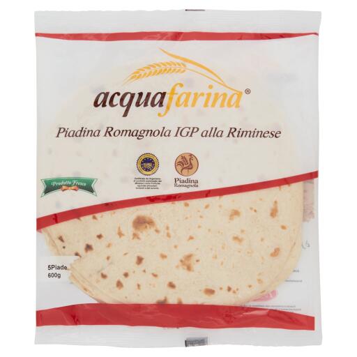 Piadina Romagnola IGP alla Riminese 5 pz 600g Acquafarina
