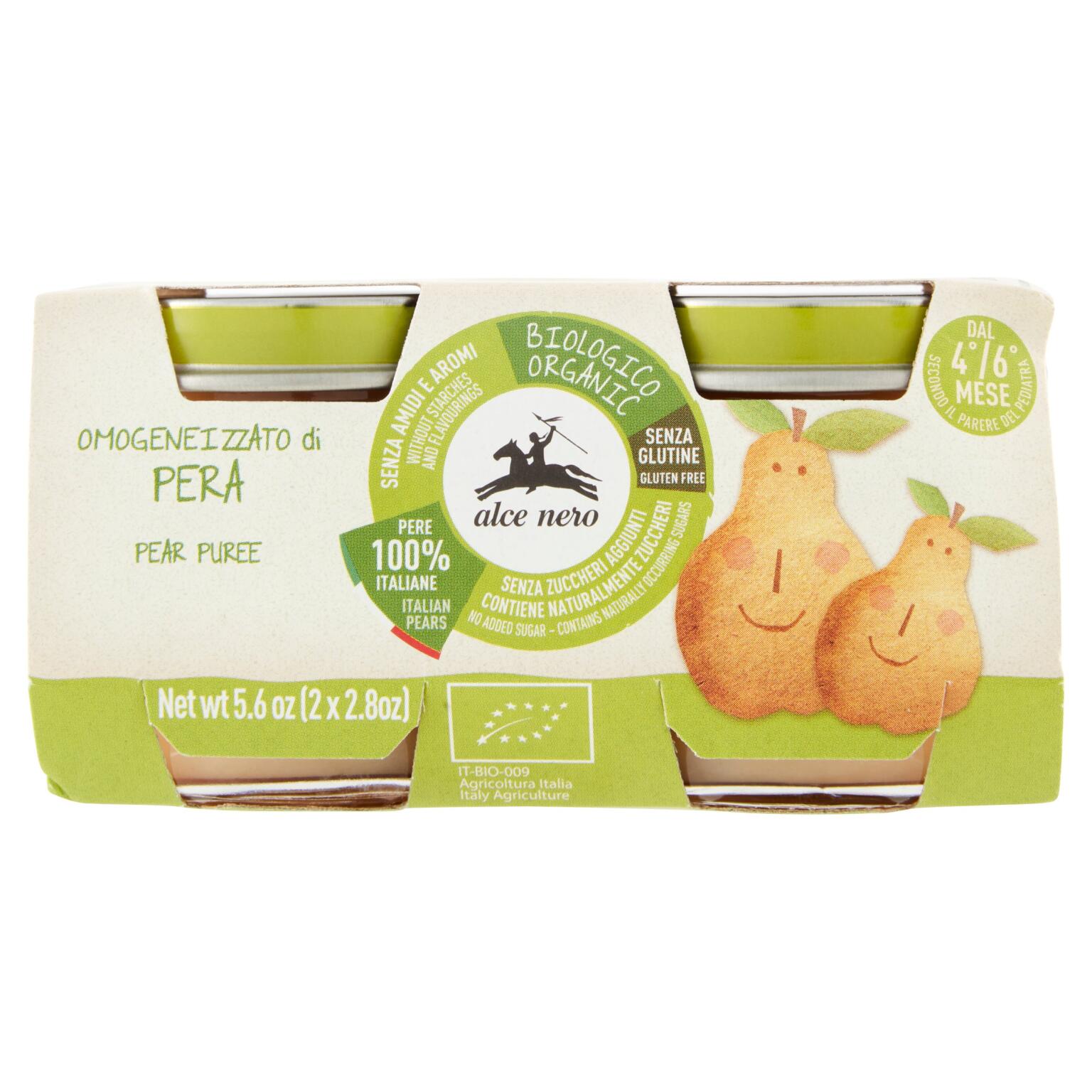 Omogeneizzato di pera 2x80g Bio Alce Nero
