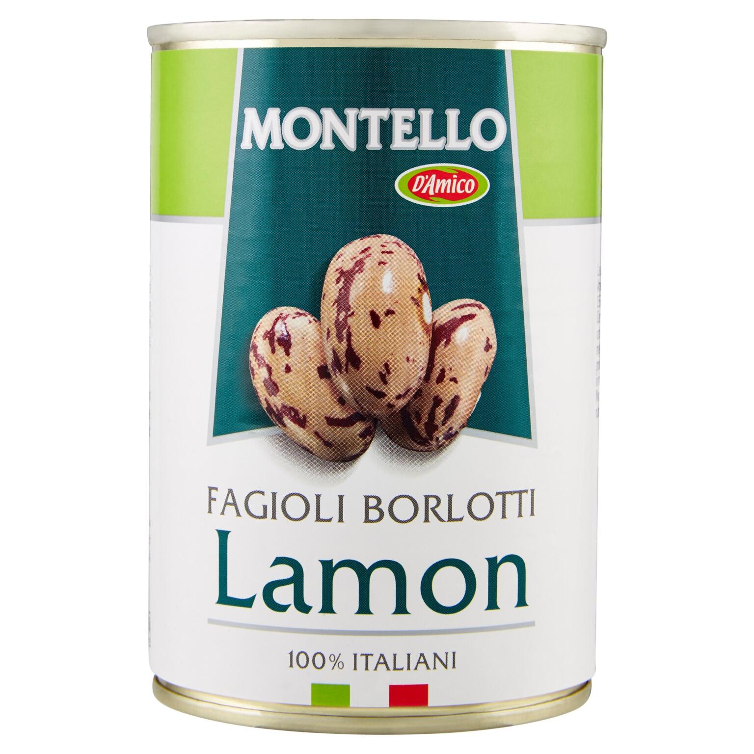 Fagioli Borlotti Lamon lessati al naturale 400g Montello D'Amico