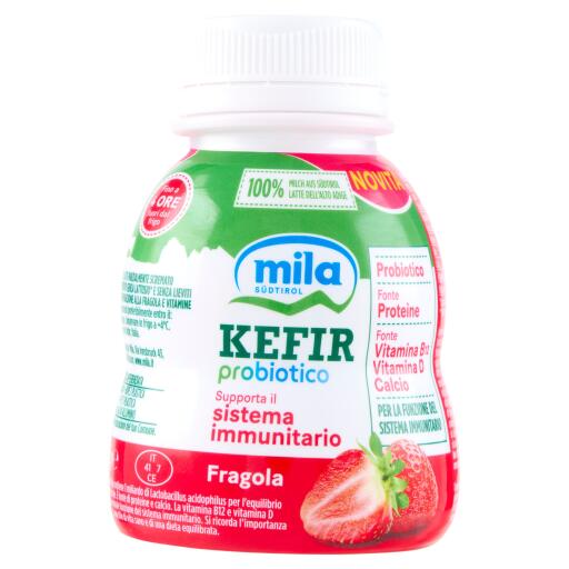 Kefir probiotico Fragola drink supporta il sistemaimmunitario 180g Mila