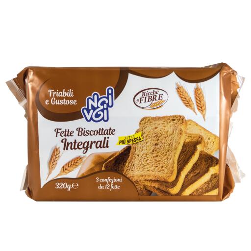 Fette Biscottate integrali senza olio di palma 330g Noi&Voi