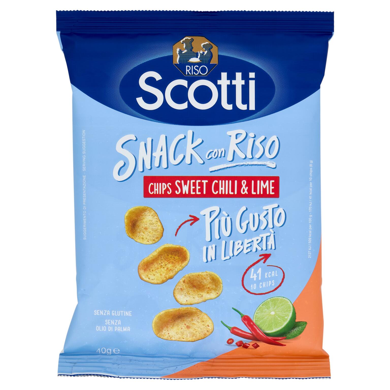 Snack con riso sweet chili e lime 40g Scotti