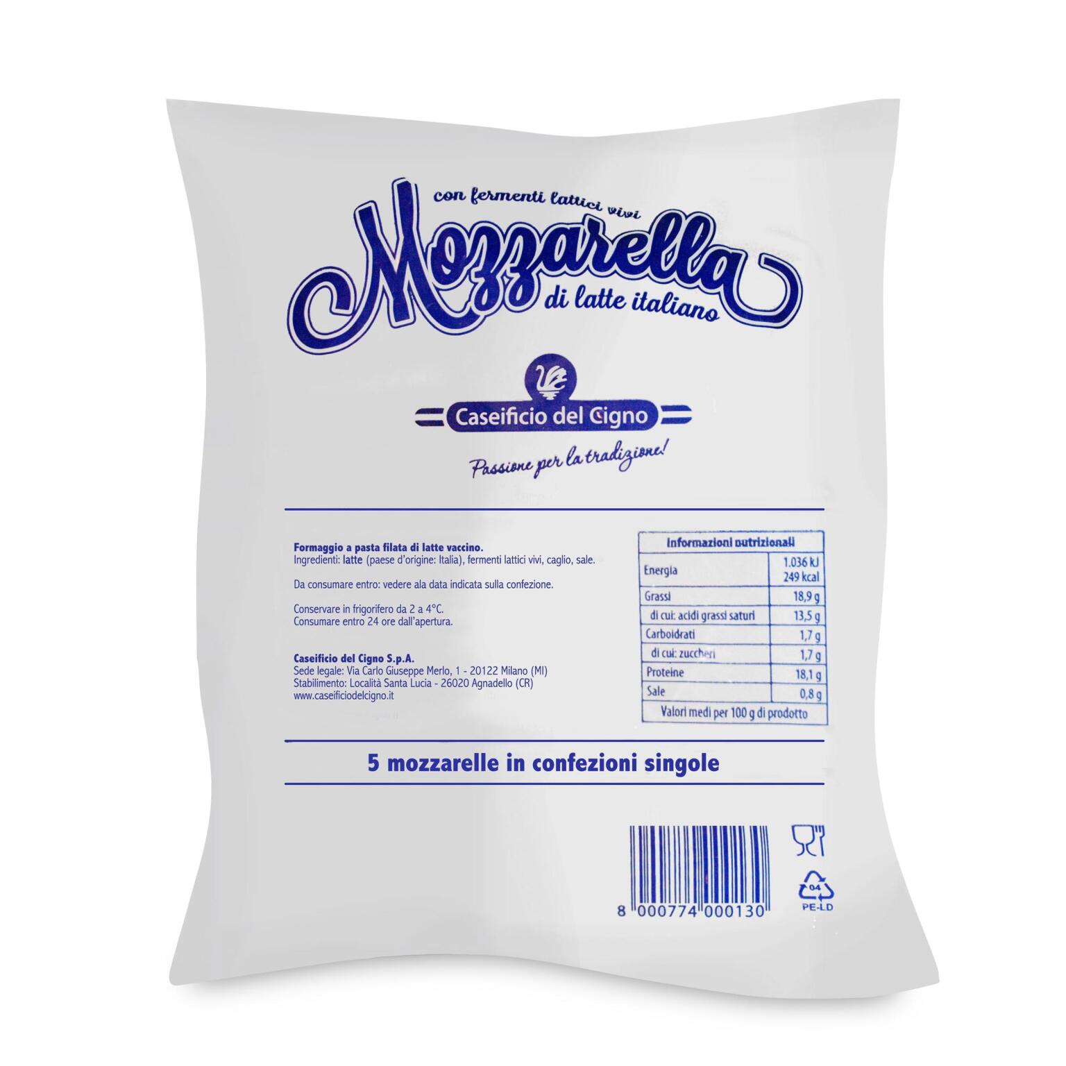 Mozzarella busta 100gx5 Cigno