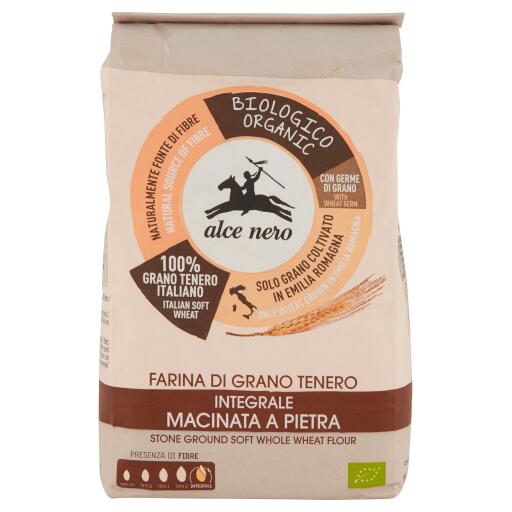 Farina integrale grano tenero BIO 1Kg Alce Nero