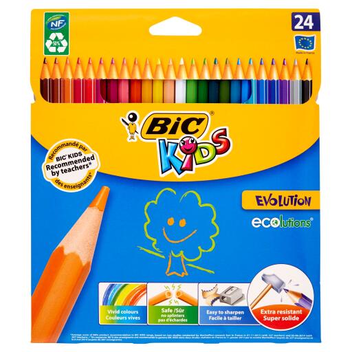 24 matite colorate kids Bic