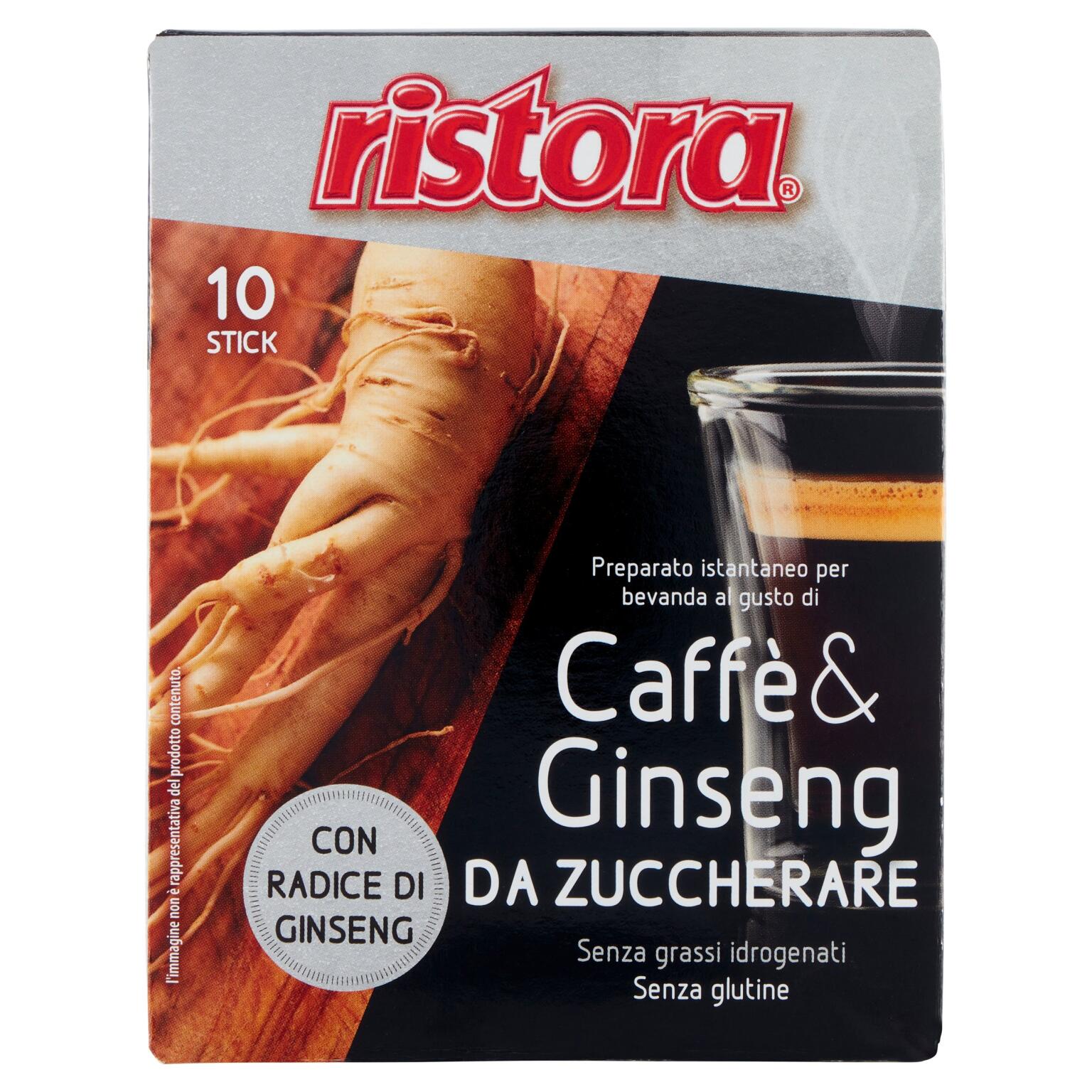 Preparato per caffè&ginseng 10 buste senza zucchero 70g Ristora