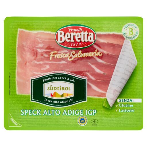 Speck alto adige IGP alta qualità 100g La fresca salumeria Fratelli Beretta e lattosio senza glutine